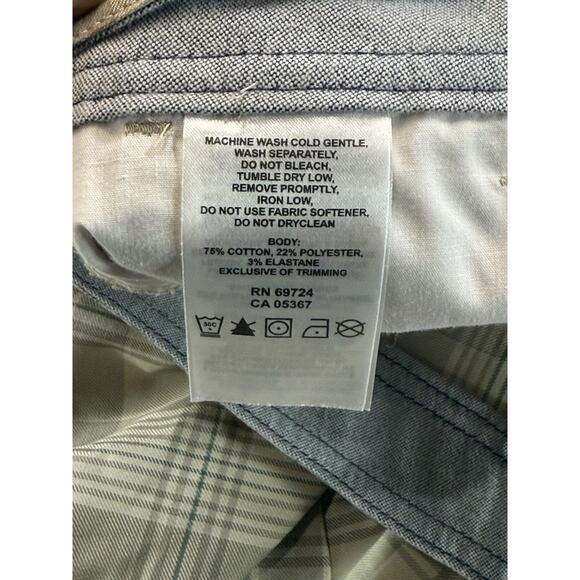 Columbia Regular Fit Plaid Shorts Gray 42x12 Cotton Blend Casual Golf - Picture 9 of 10